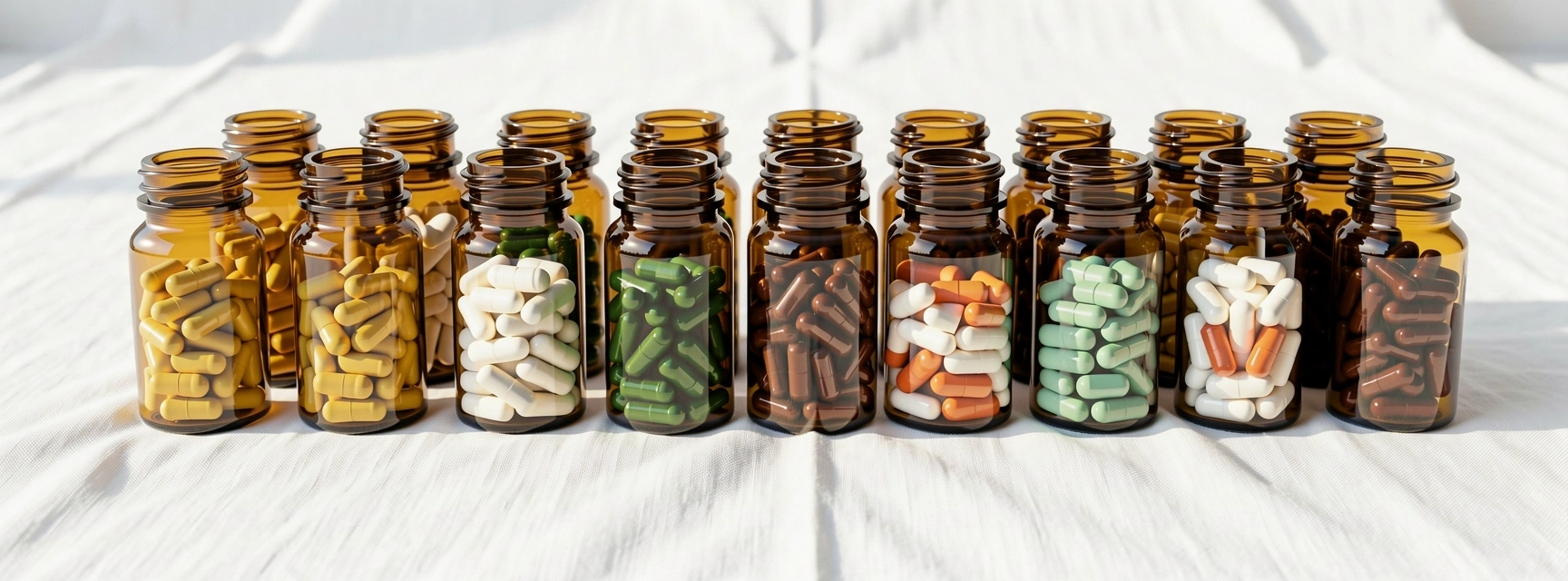 Natural supplements for men on display